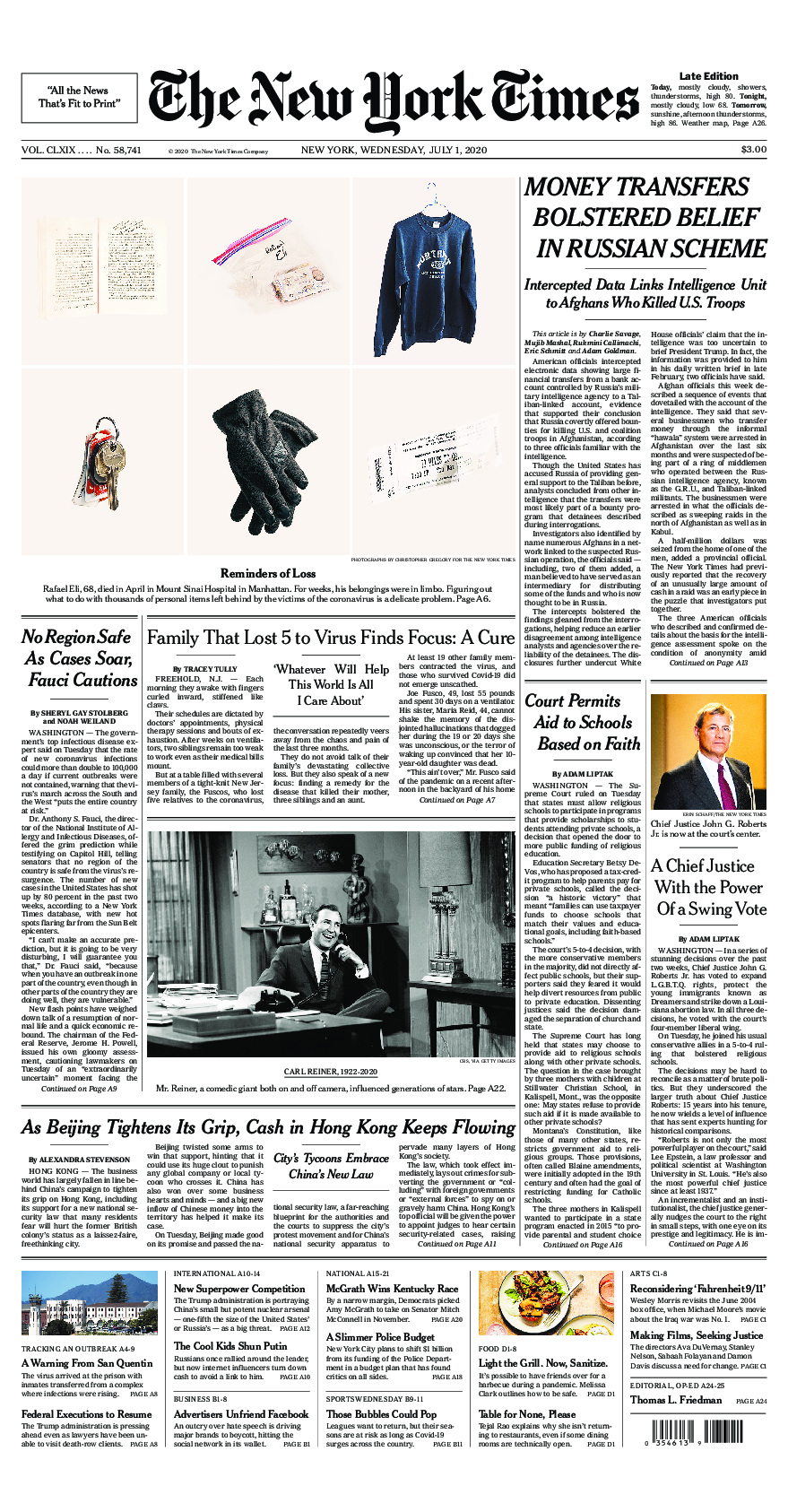 Prima-pagina-New-York-Times-del-2020-07-01