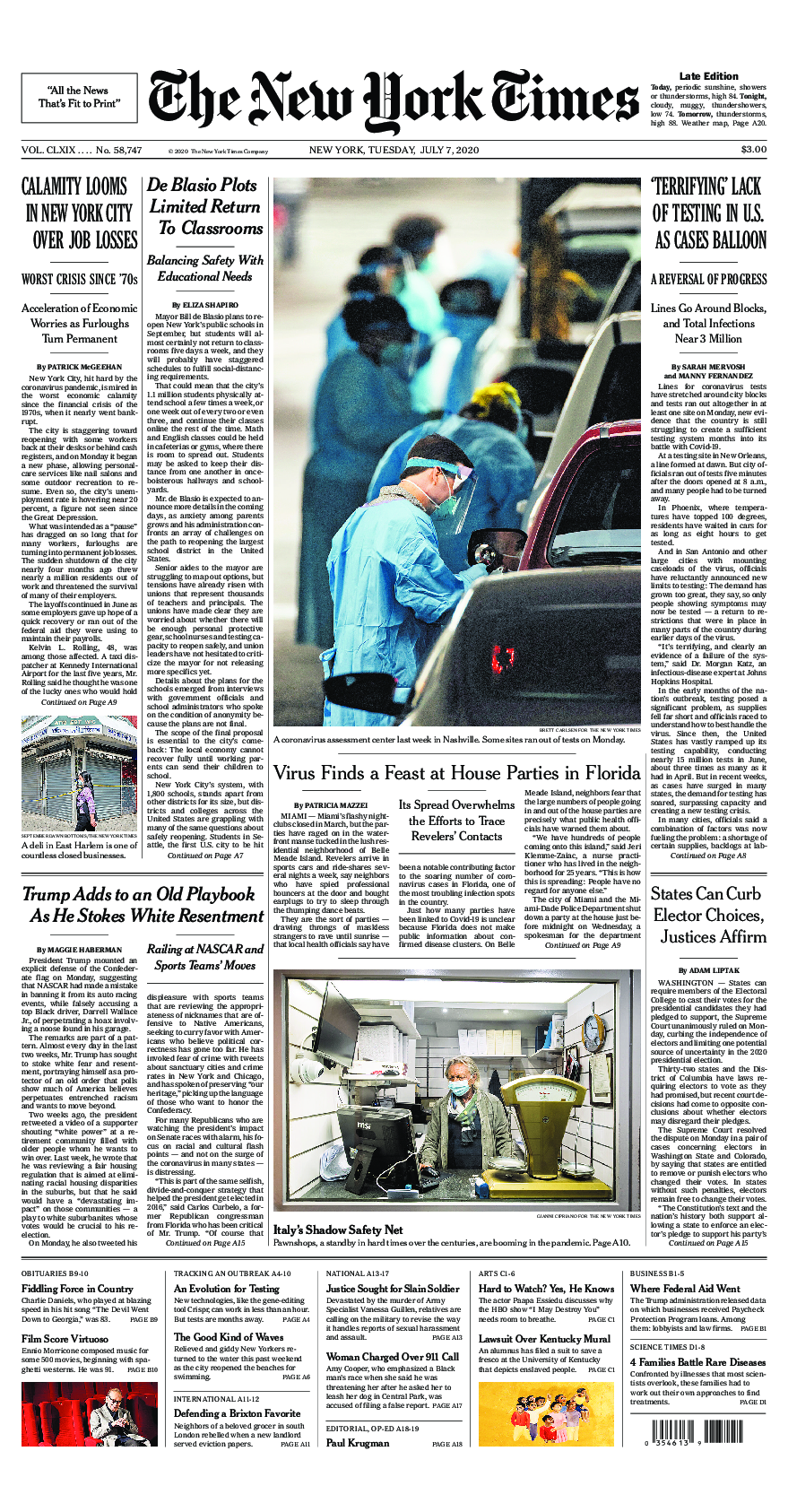 Prima-pagina-New-York-Times-del-2020-07-07