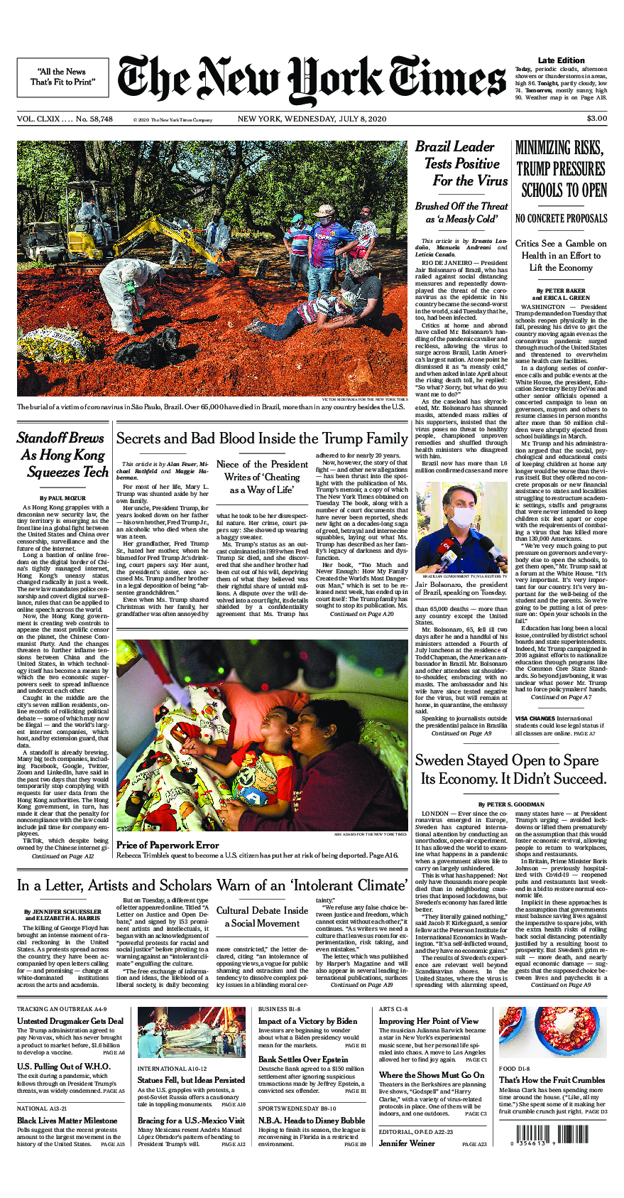 Prima-pagina-New-York-Times-del-2020-07-08