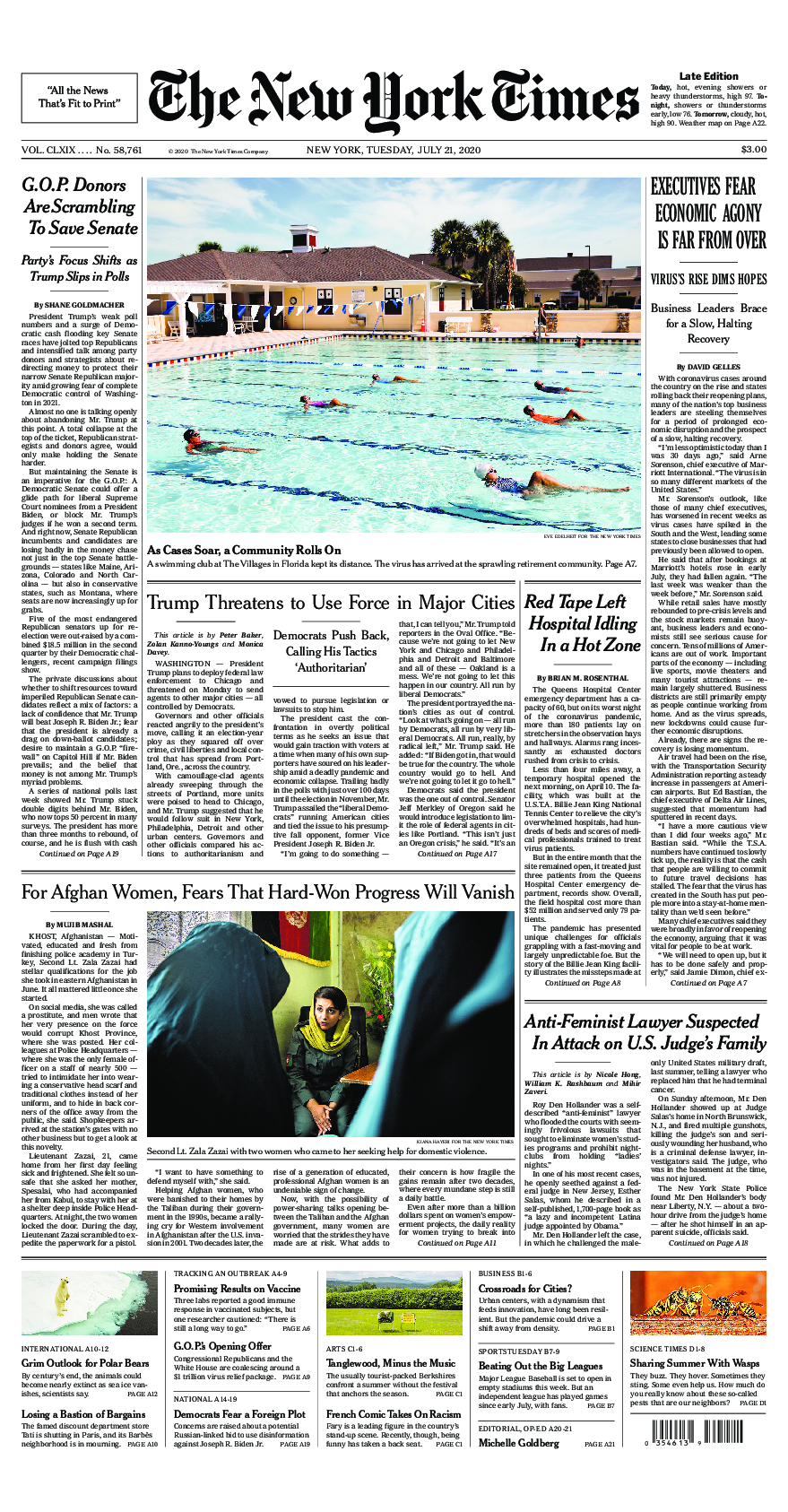 Prima-pagina-New-York-Times-del-2020-07-21