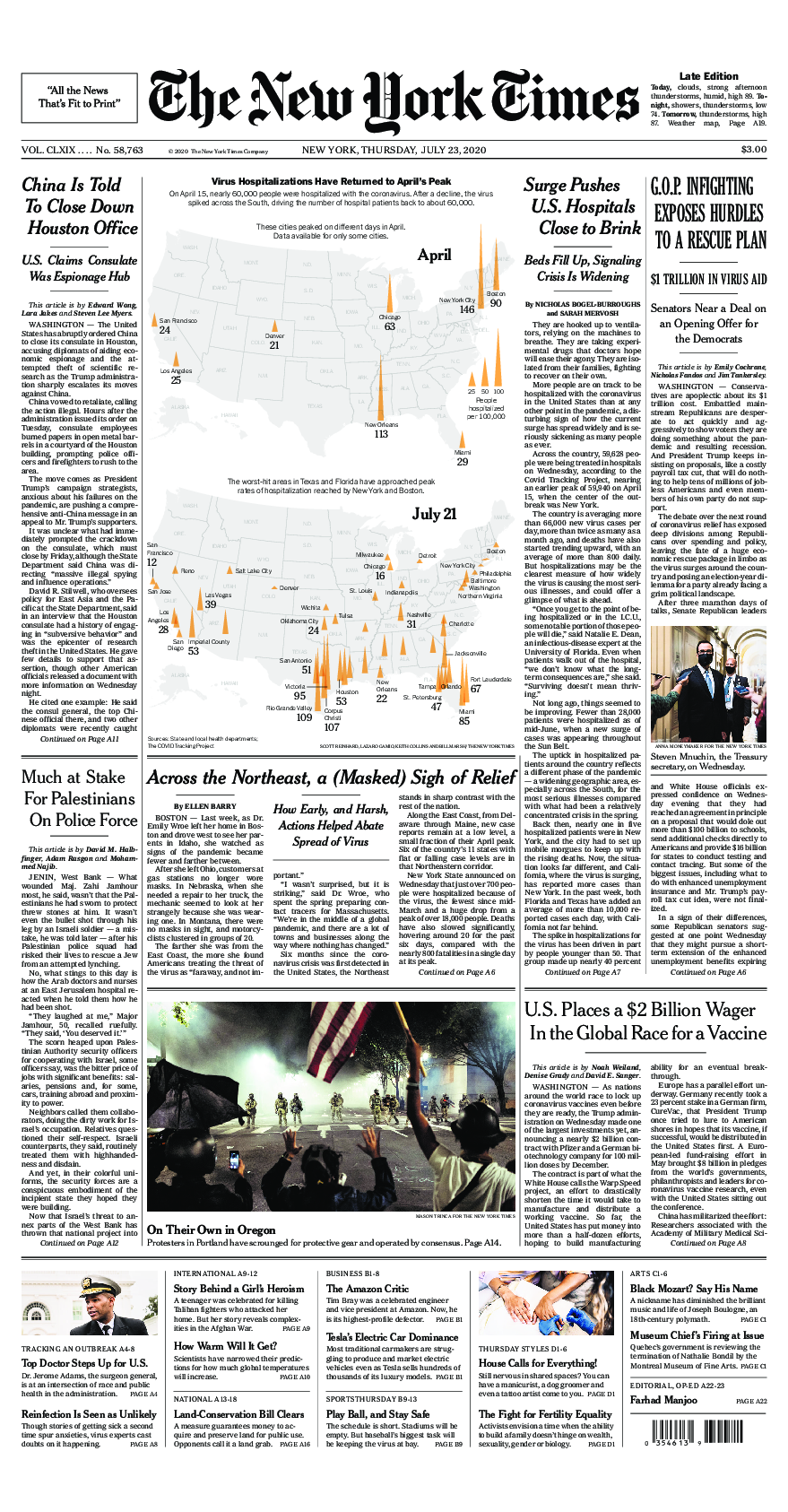 Prima-pagina-New-York-Times-del-2020-07-23