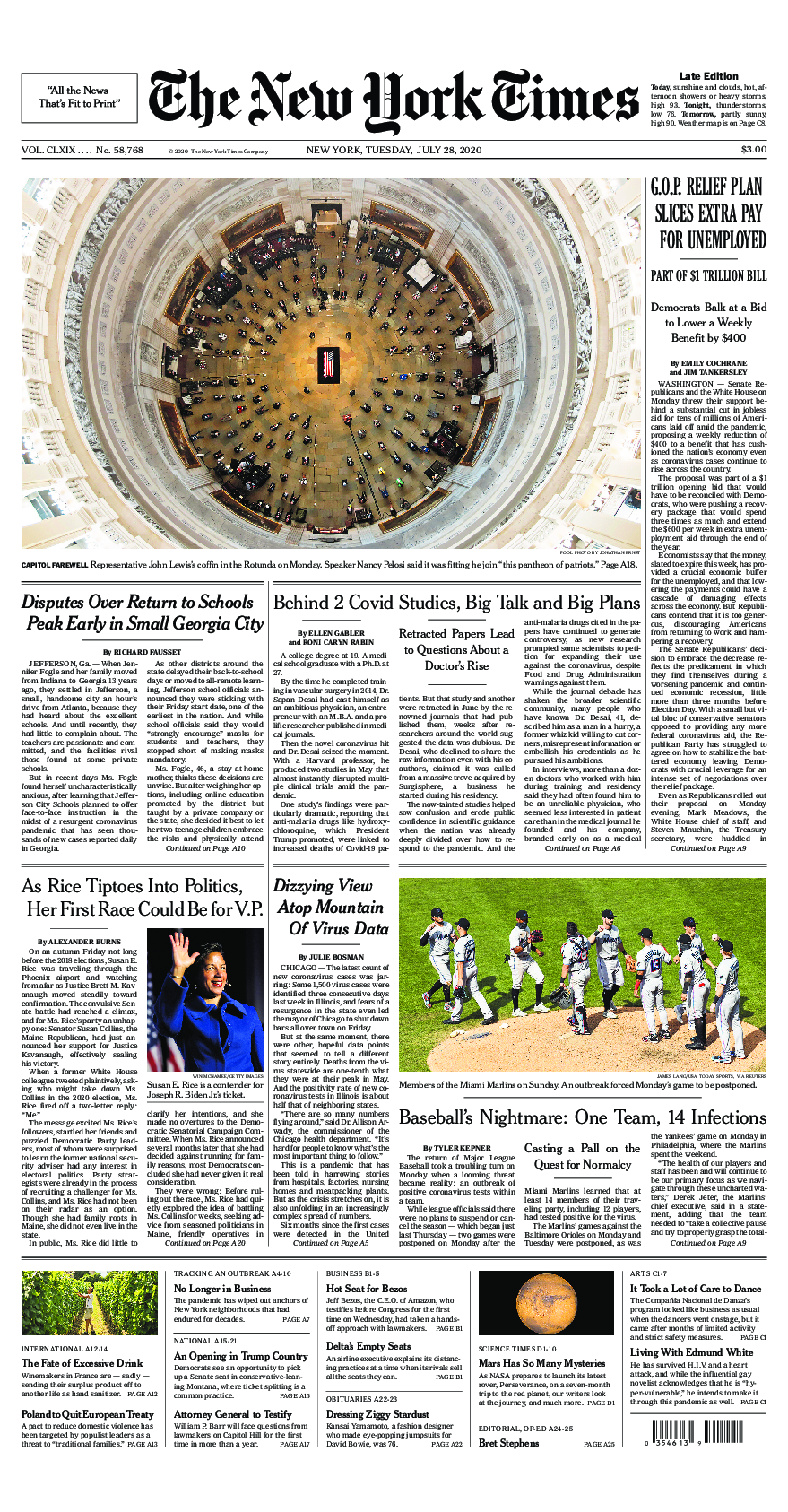 Prima-pagina-New-York-Times-del-2020-07-28