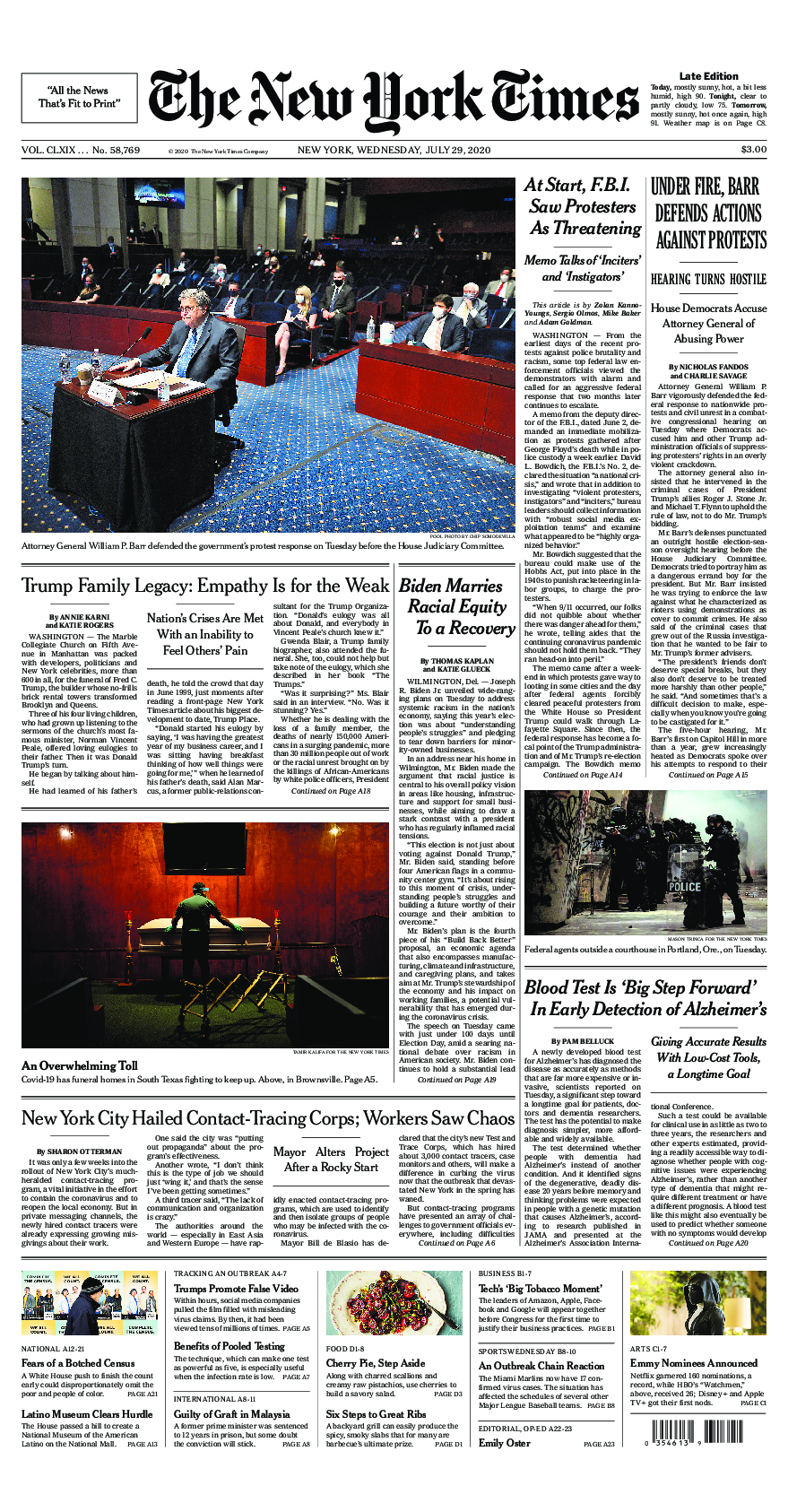 Prima-pagina-New-York-Times-del-2020-07-29