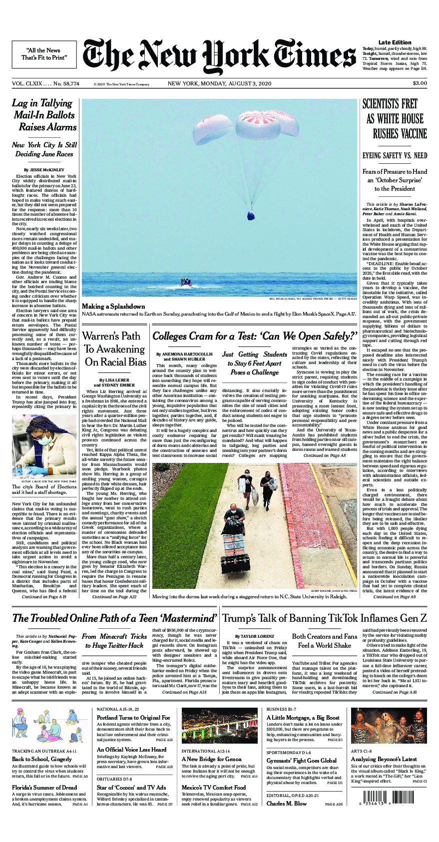 Prima-pagina-New-York-Times-del-2020-08-03