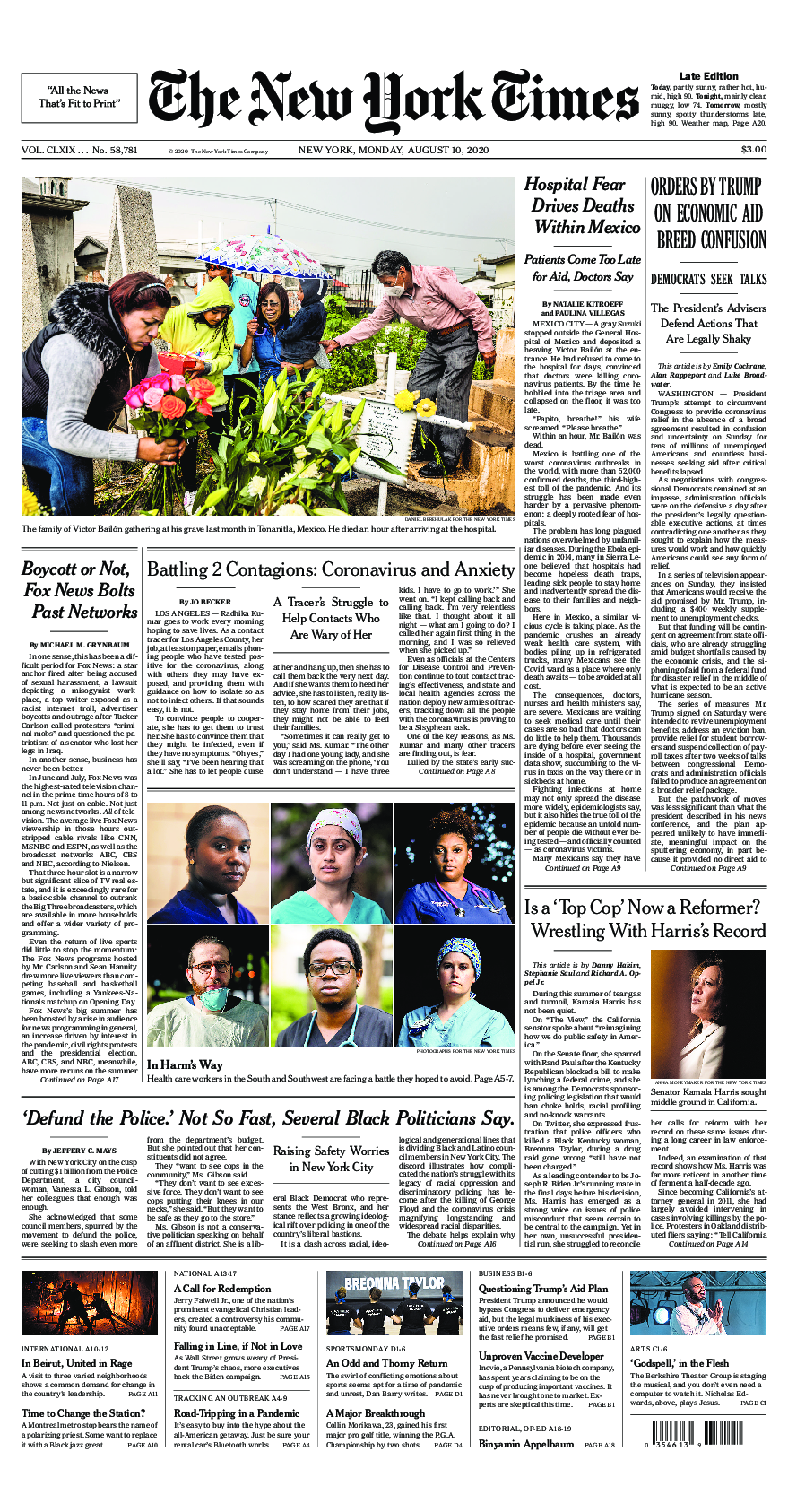 Prima-pagina-New-York-Times-del-2020-08-10