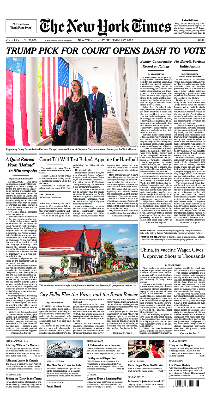 Prima-pagina-New-York-Times-del-2020-09-27