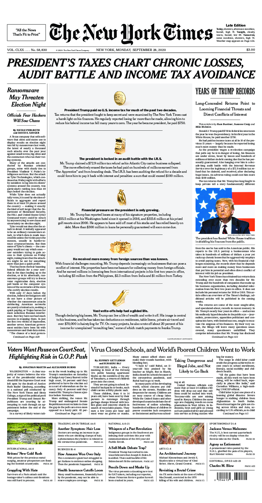 Prima-pagina-New-York-Times-del-2020-09-28