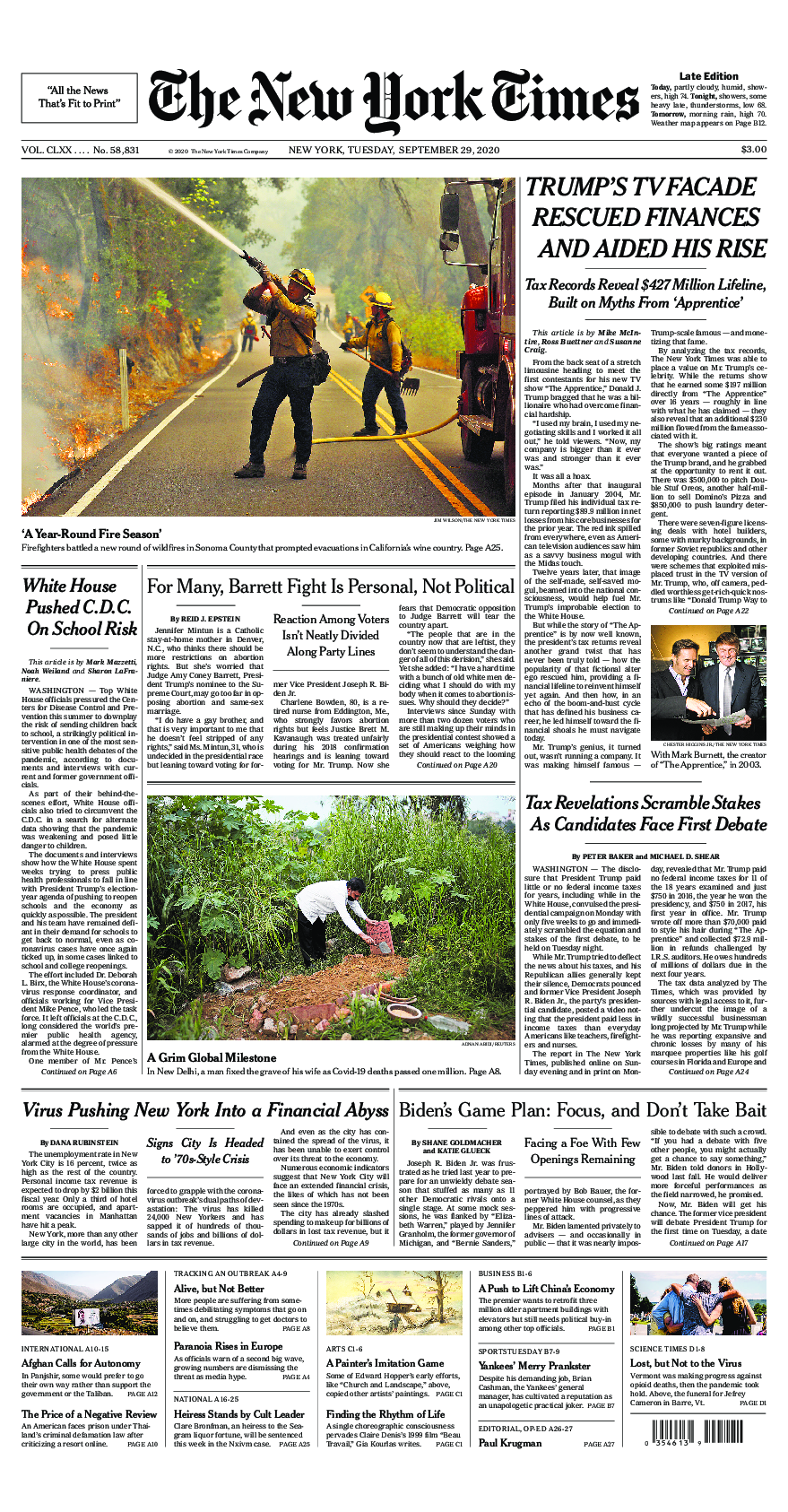 Prima-pagina-New-York-Times-del-2020-09-29