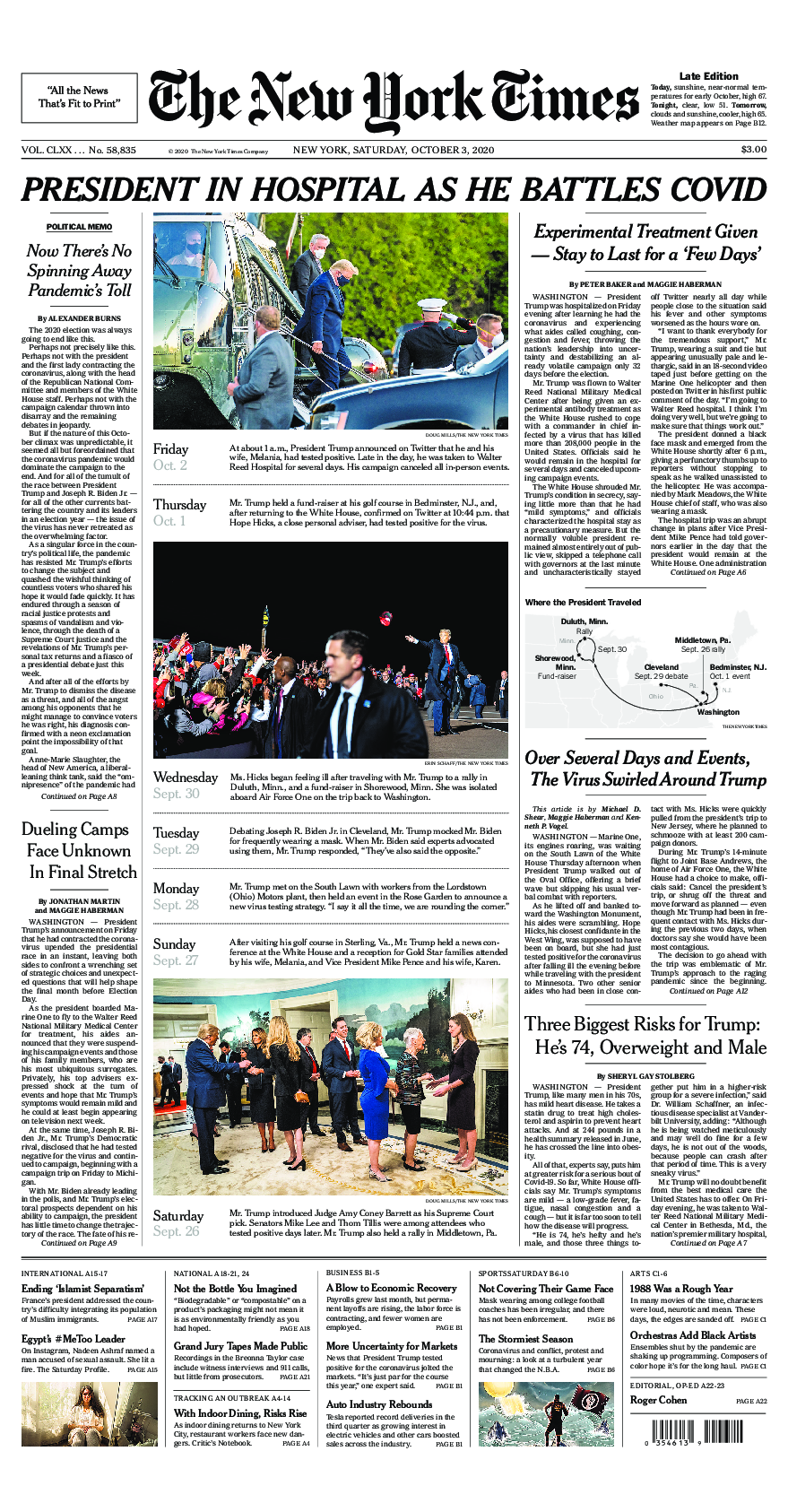 Prima-pagina-New-York-Times-del-2020-10-03