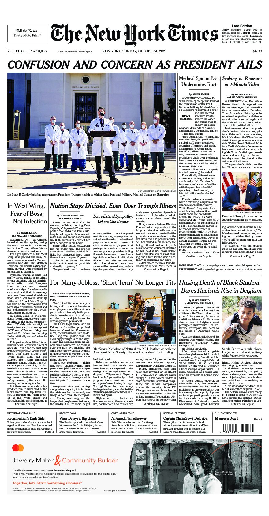 Prima-pagina-New-York-Times-del-2020-10-04