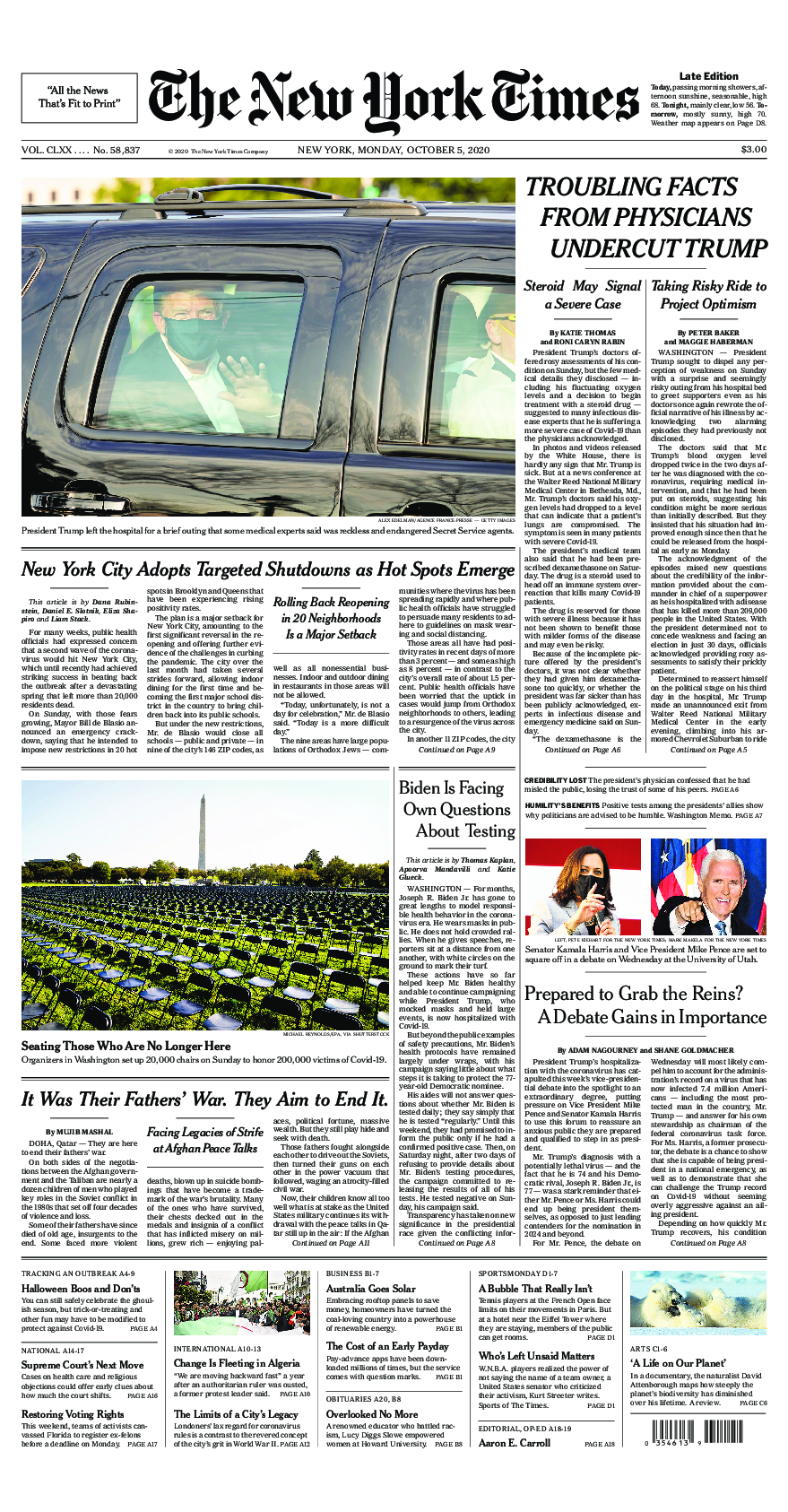 Prima-pagina-New-York-Times-del-2020-10-05