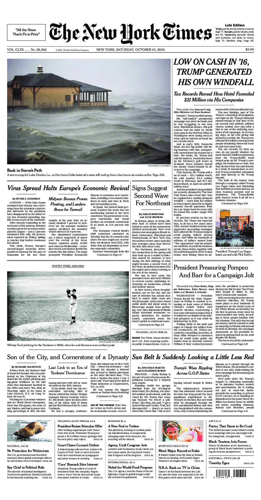 Prima-pagina-New-York-Times-del-2020-10-10