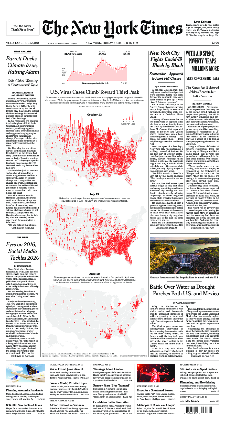 Prima-pagina-New-York-Times-del-2020-10-16