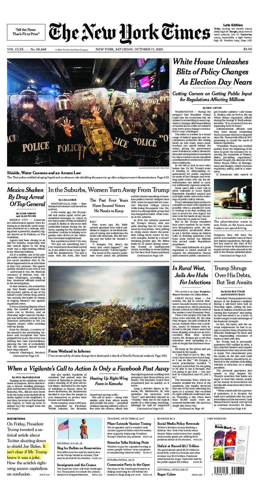 Prima-pagina-New-York-Times-del-2020-10-17