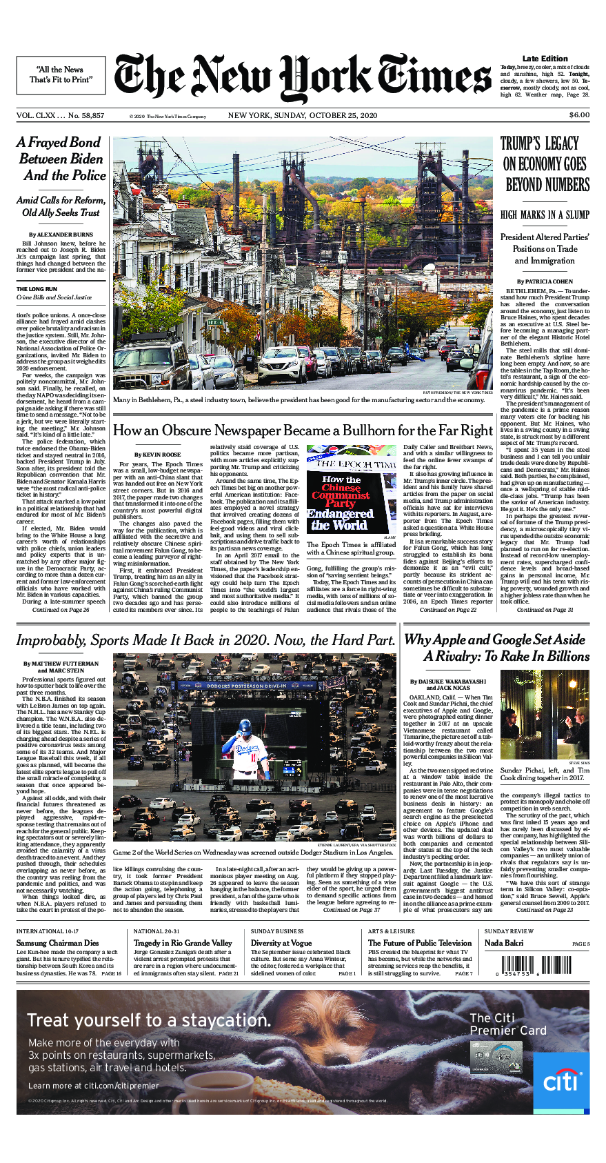 Prima-pagina-New-York-Times-del-2020-10-25