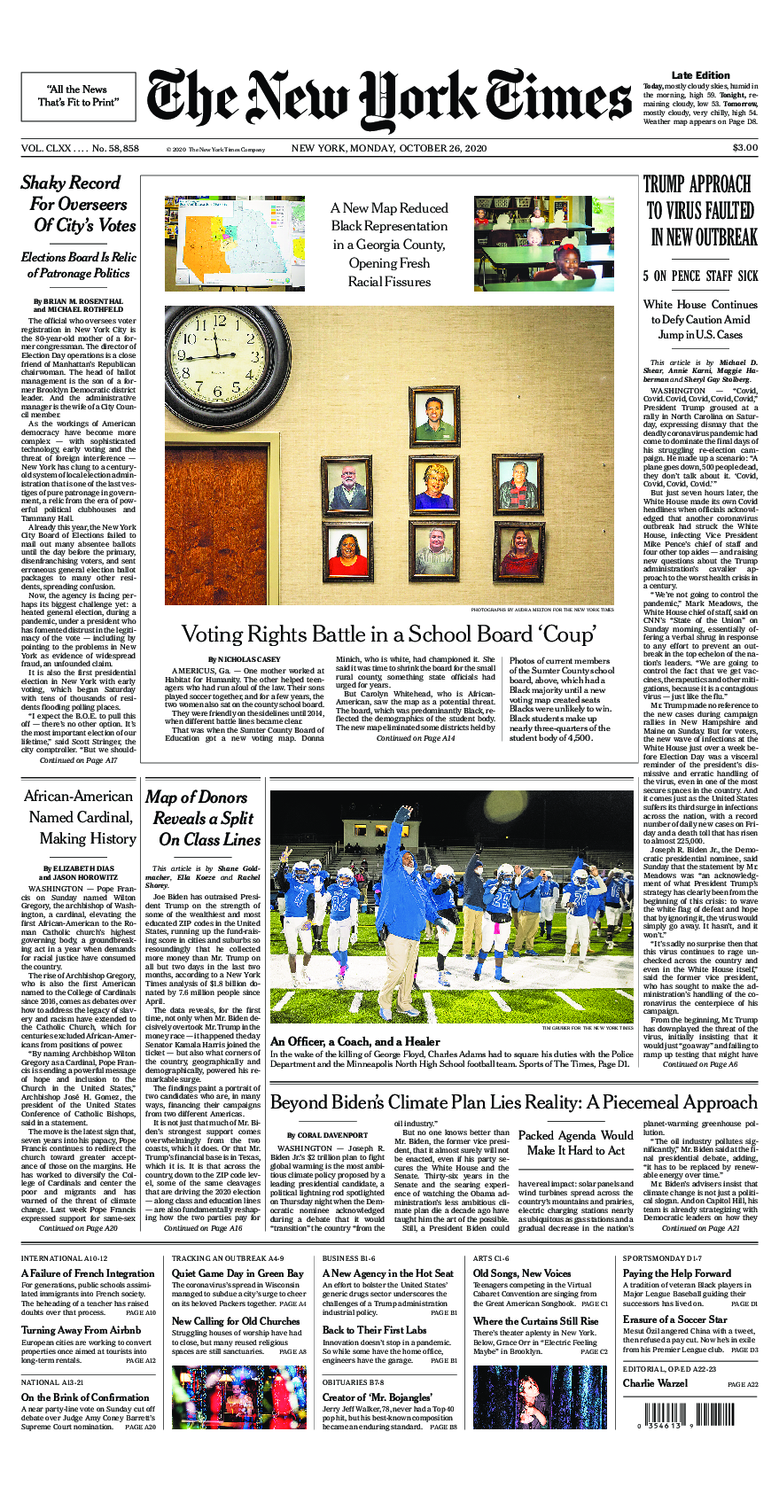 Prima-pagina-New-York-Times-del-2020-10-26