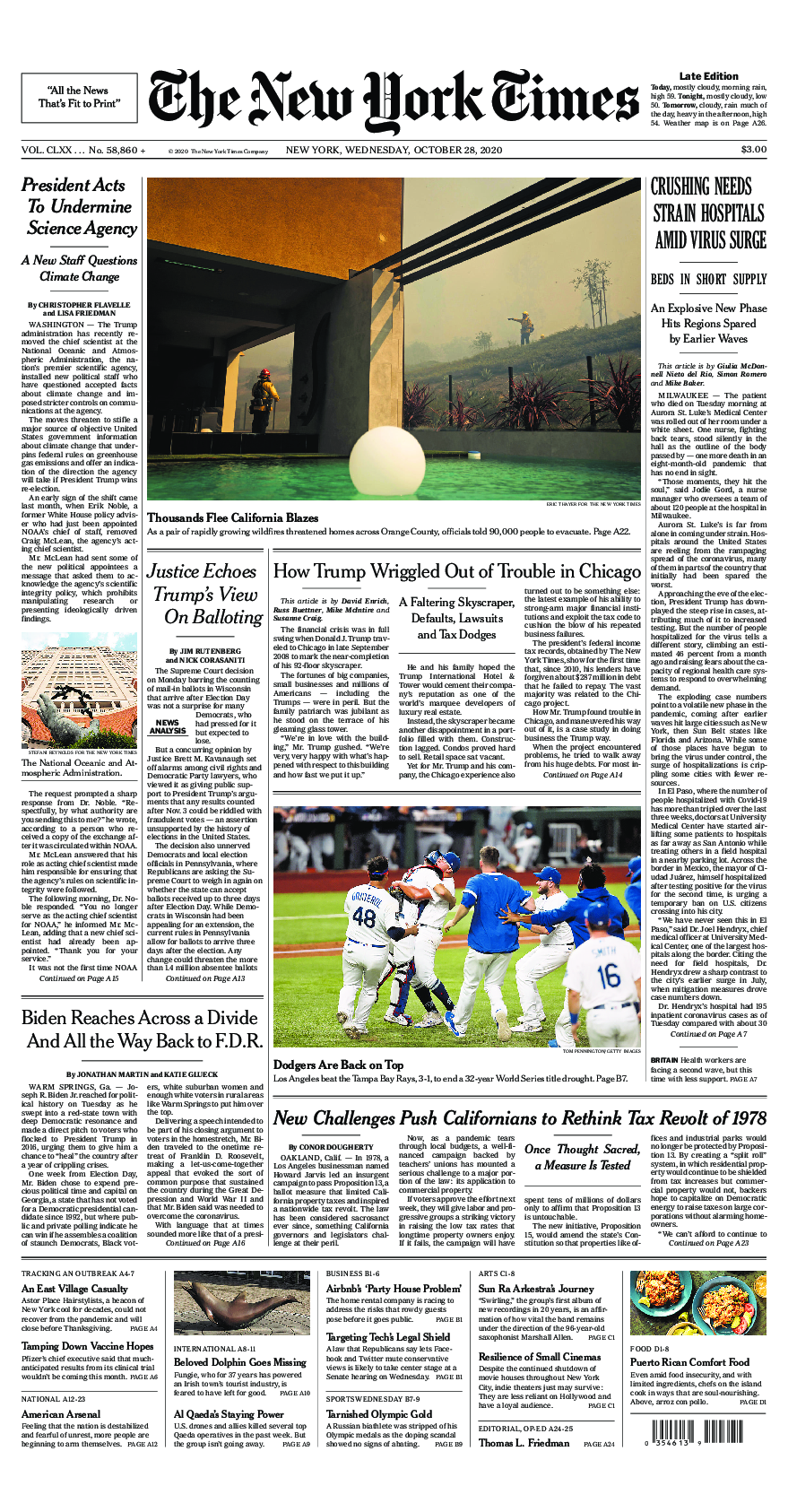 Prima-pagina-New-York-Times-del-2020-10-28