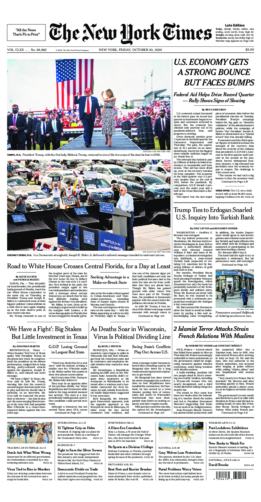 Prima-pagina-New-York-Times-del-2020-10-30