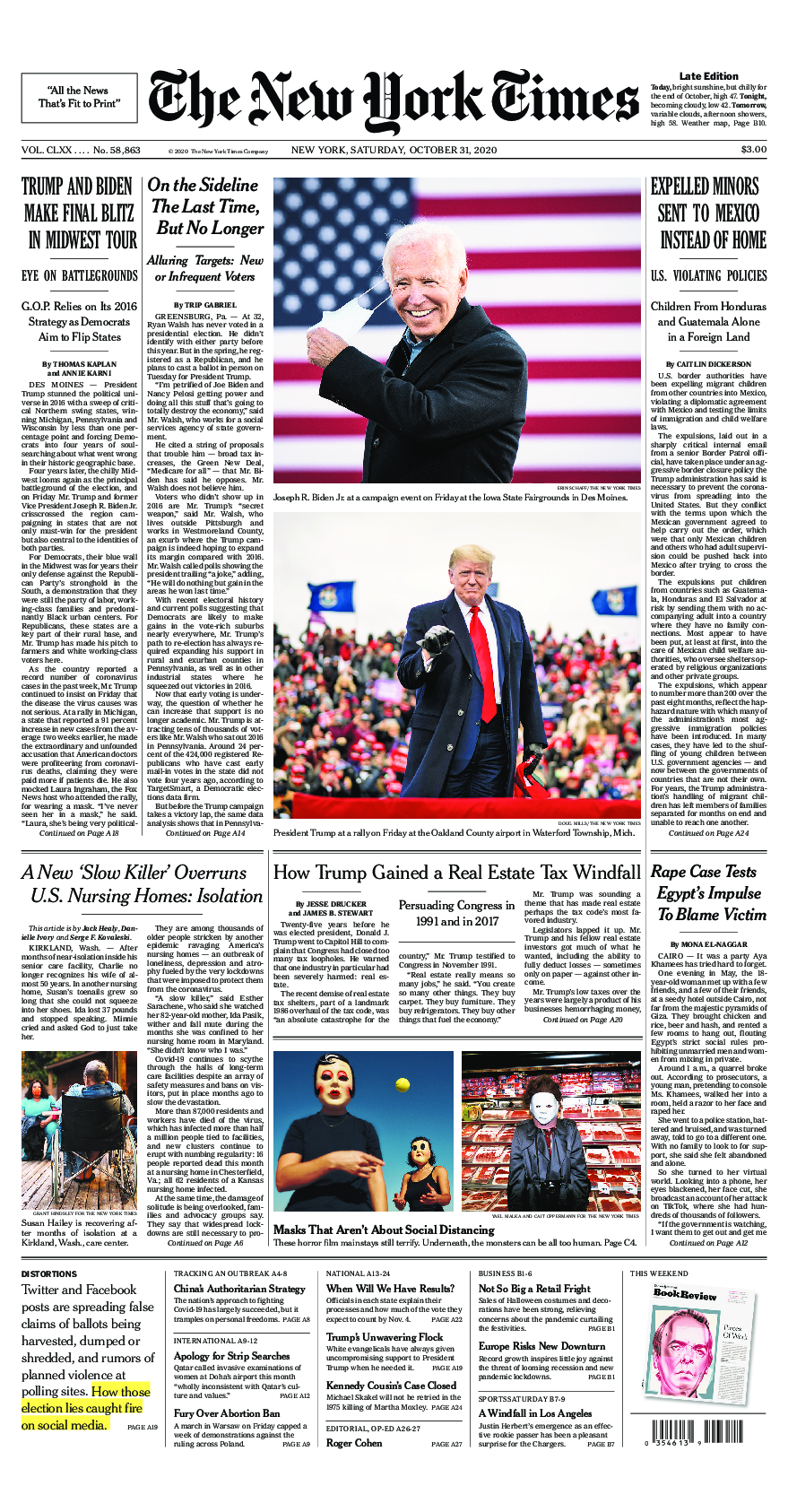 Prima-pagina-New-York-Times-del-2020-10-31