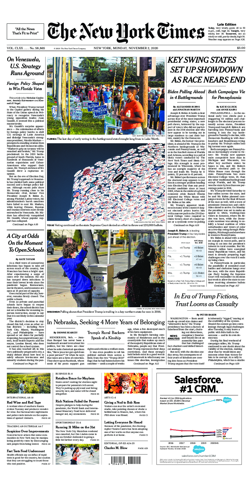 Prima-pagina-New-York-Times-del-2020-11-02