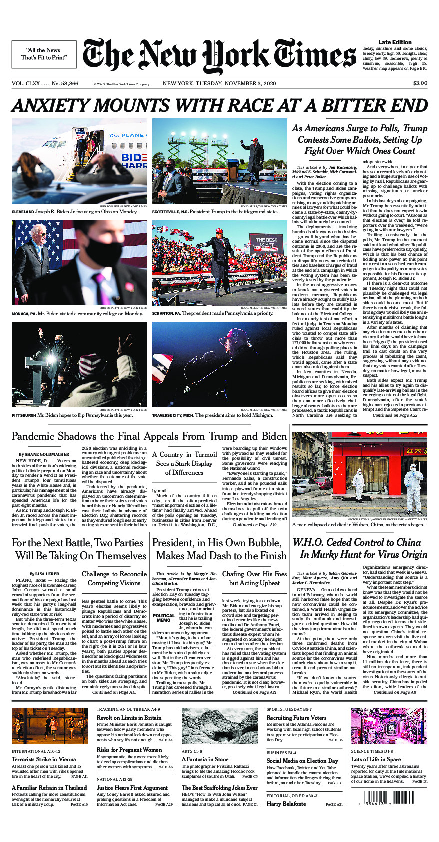 Prima-pagina-New-York-Times-del-2020-11-03