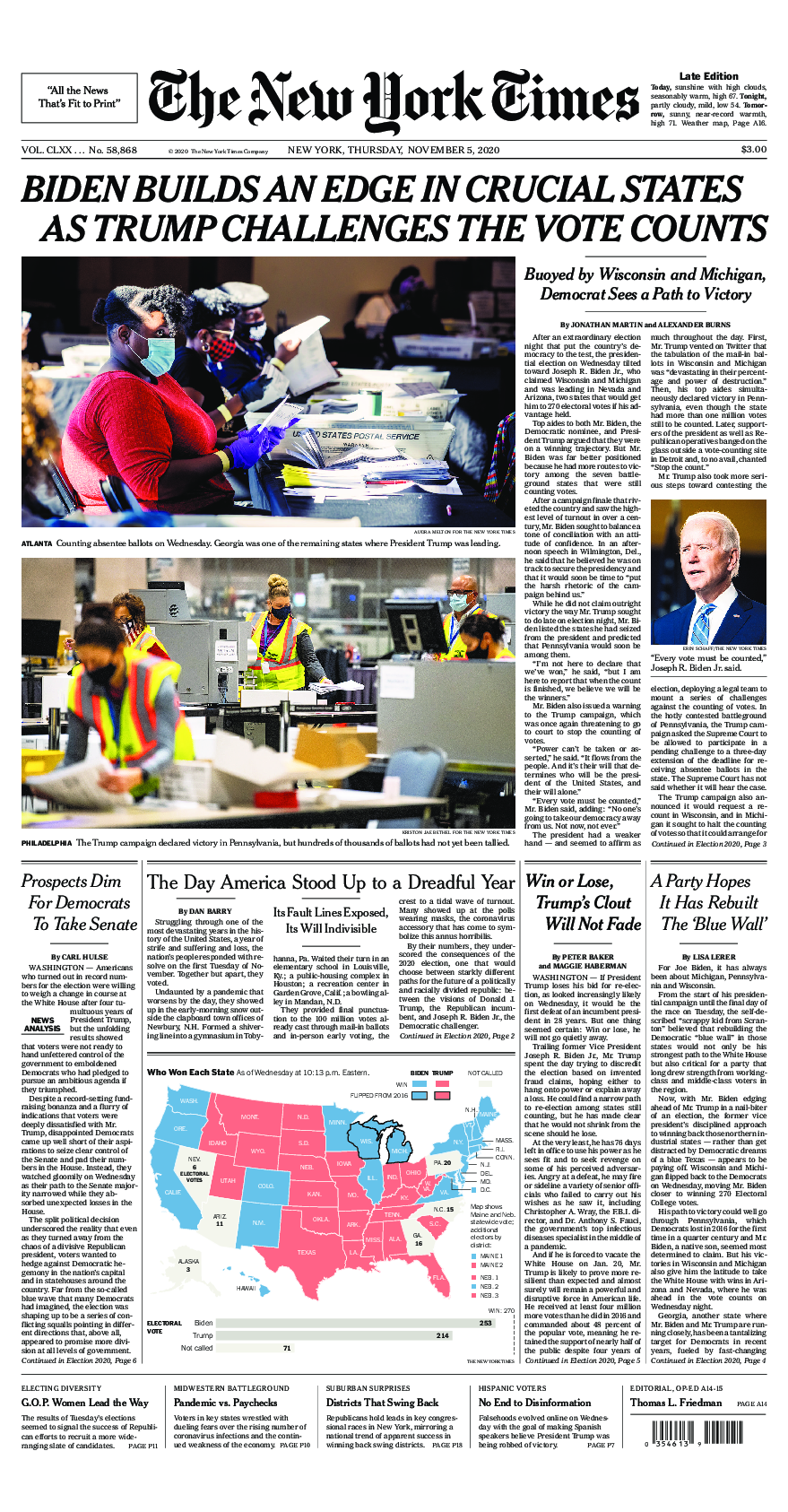 Prima-pagina-New-York-Times-del-2020-11-05