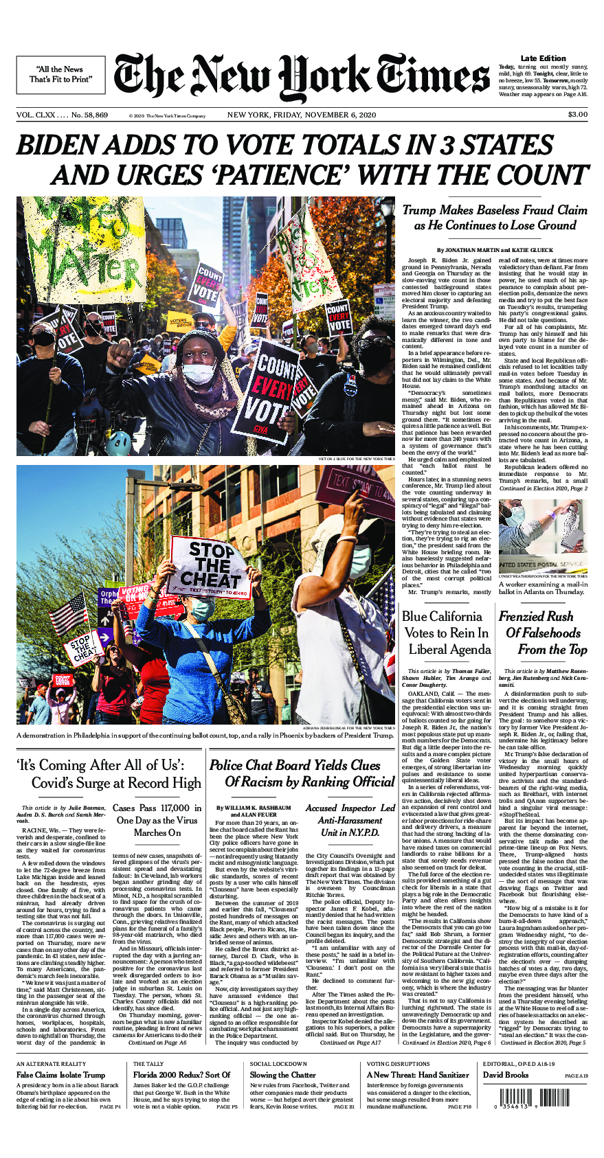 Prima-pagina-New-York-Times-del-2020-11-06