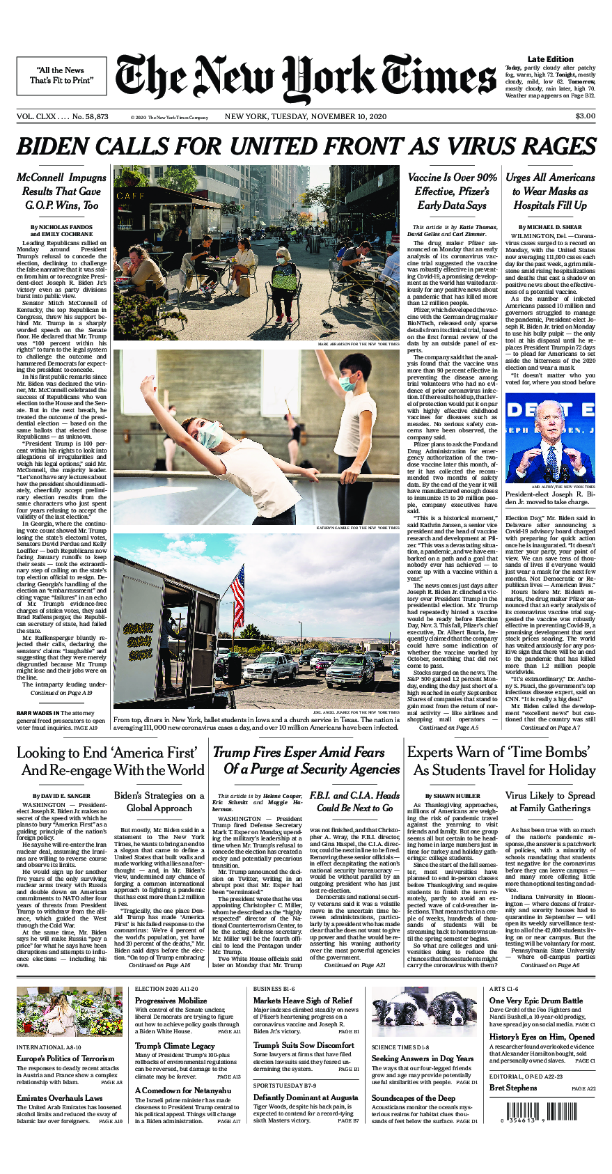 Prima-pagina-New-York-Times-del-2020-11-10