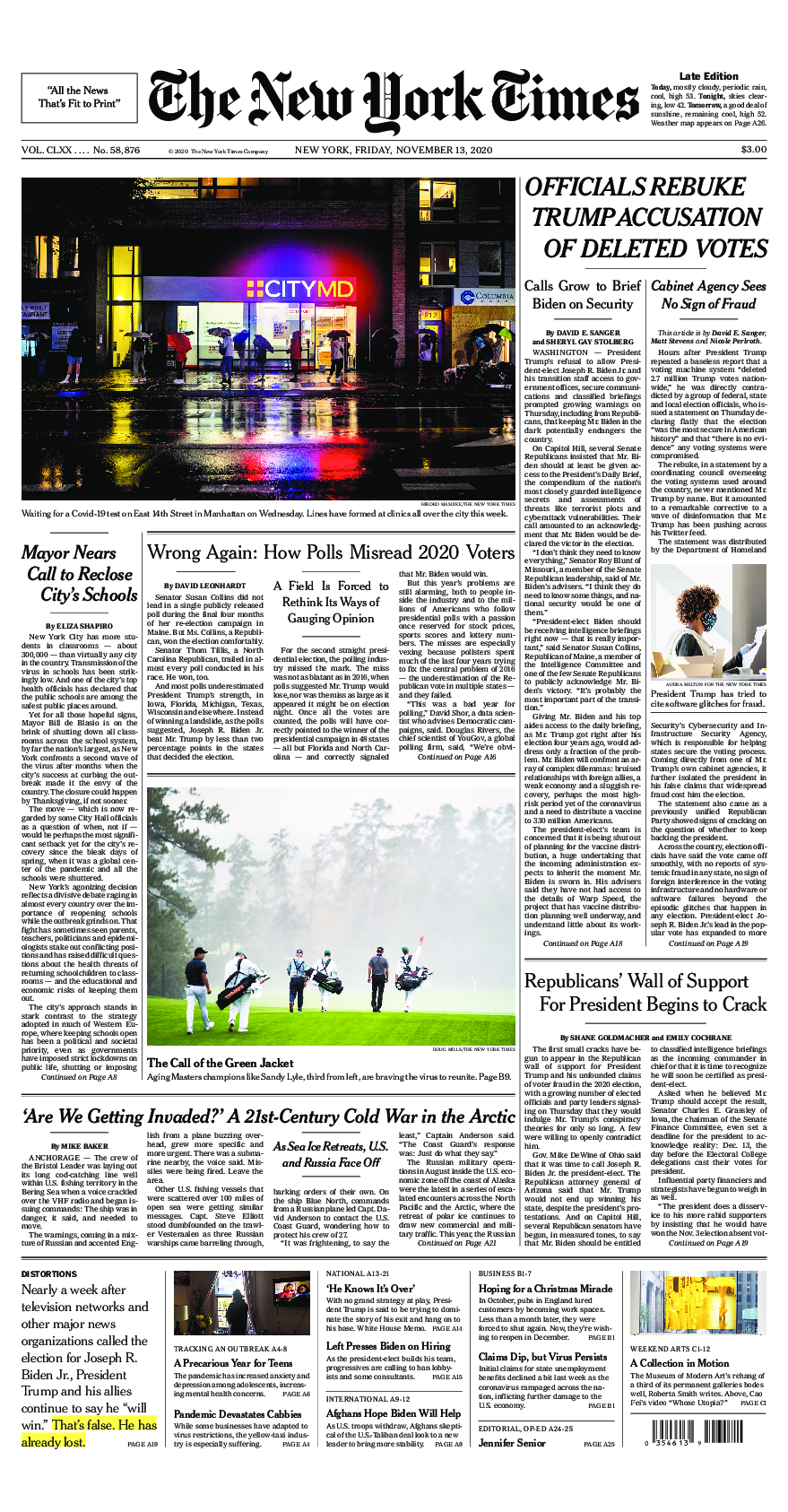 Prima-pagina-New-York-Times-del-2020-11-13