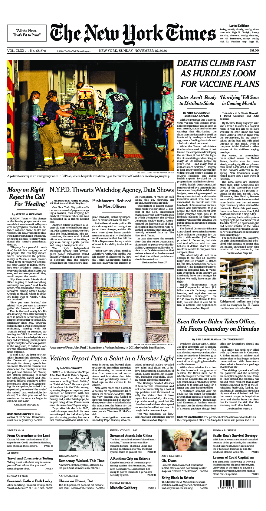 Prima-pagina-New-York-Times-del-2020-11-15