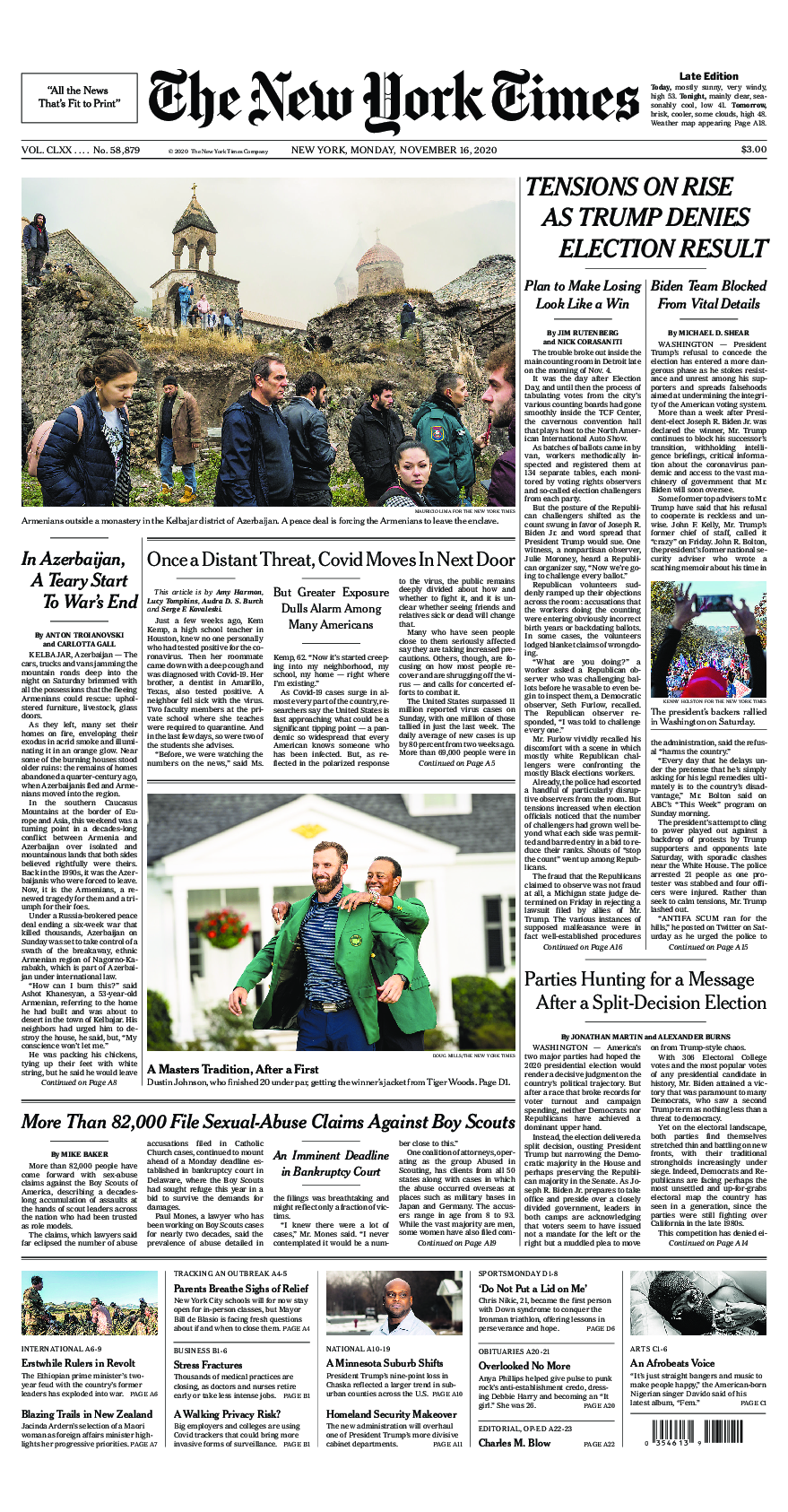 Prima-pagina-New-York-Times-del-2020-11-16