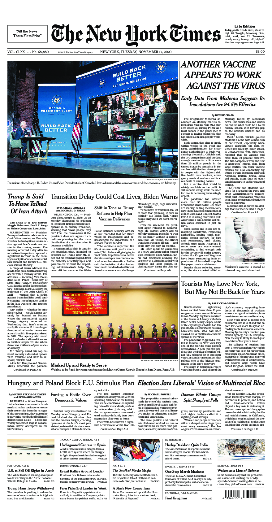 Prima-pagina-New-York-Times-del-2020-11-17