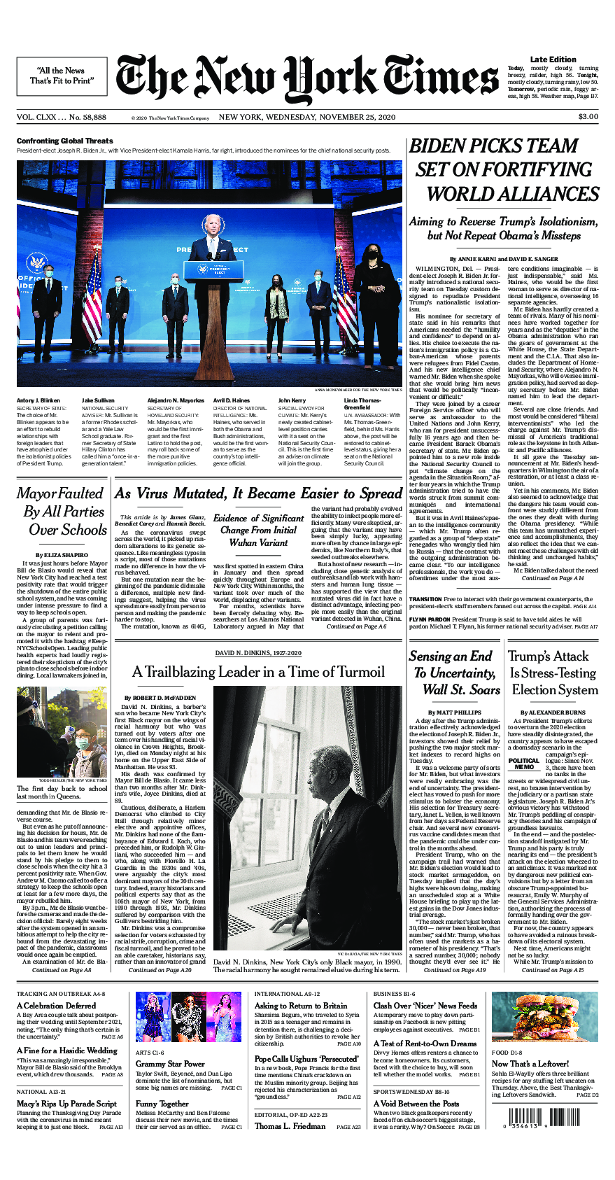 Prima-pagina-New-York-Times-del-2020-11-25