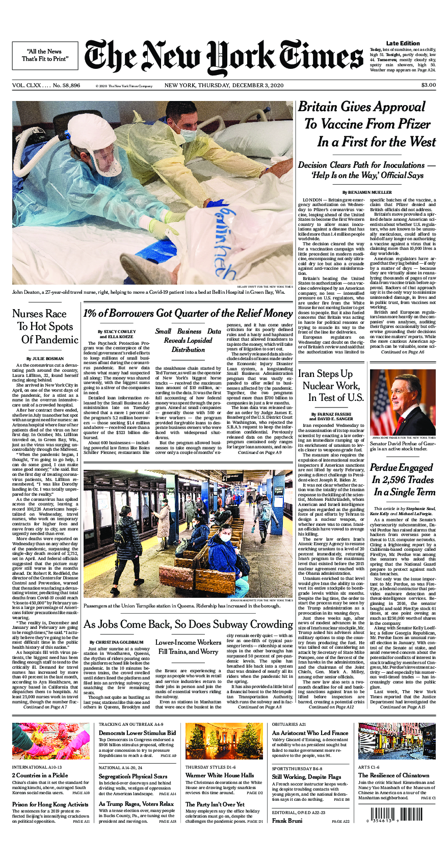 Prima-pagina-New-York-Times-del-2020-12-03