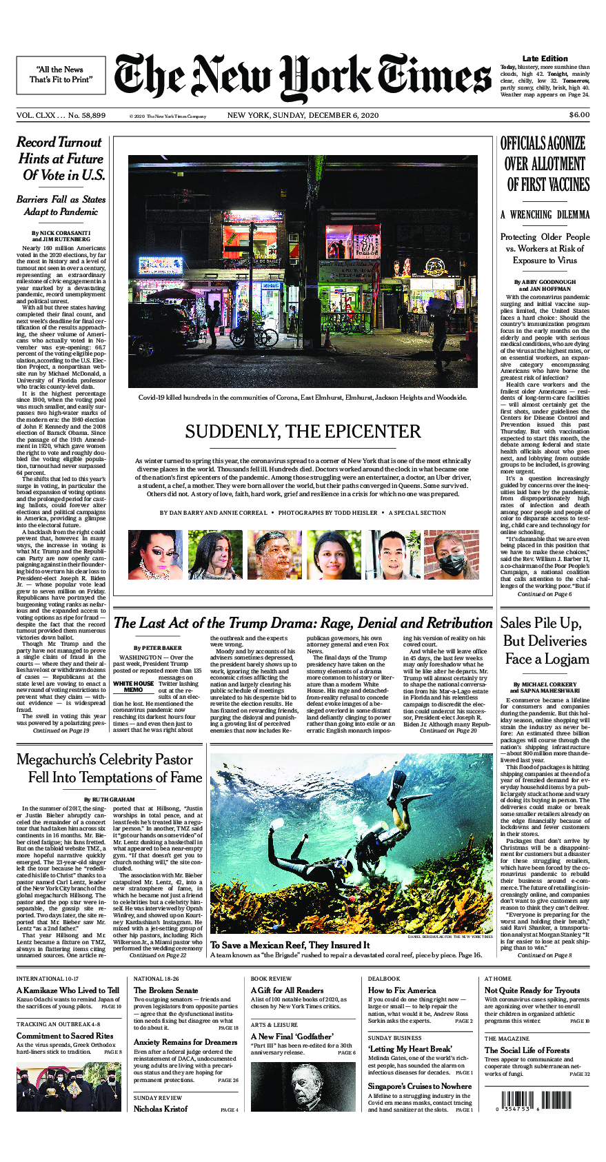 Prima-pagina-New-York-Times-del-2020-12-06