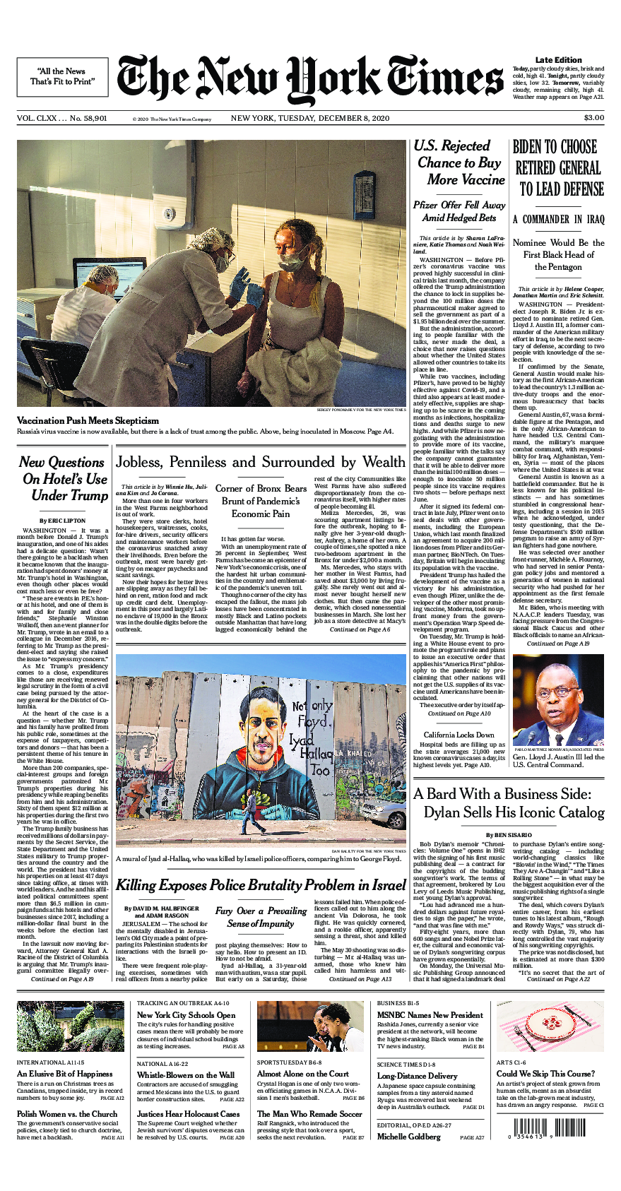 Prima-pagina-New-York-Times-del-2020-12-08