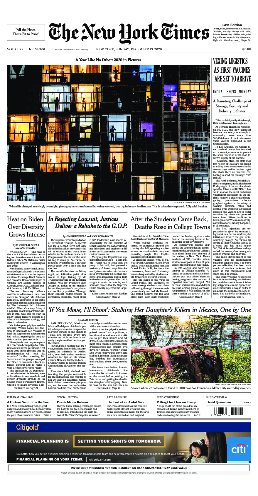 Prima-pagina-New-York-Times-del-2020-12-13