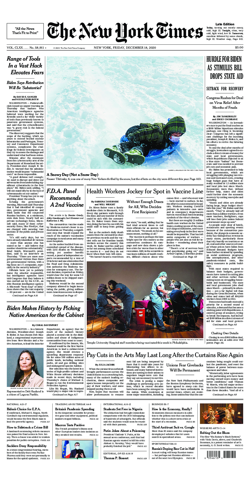 Prima-pagina-New-York-Times-del-2020-12-18