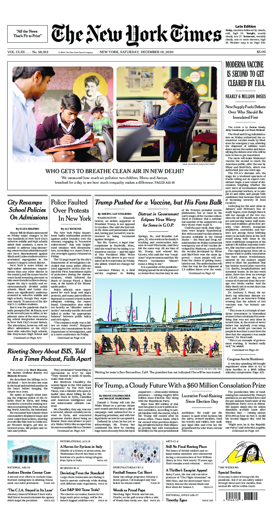 Prima-pagina-New-York-Times-del-2020-12-19