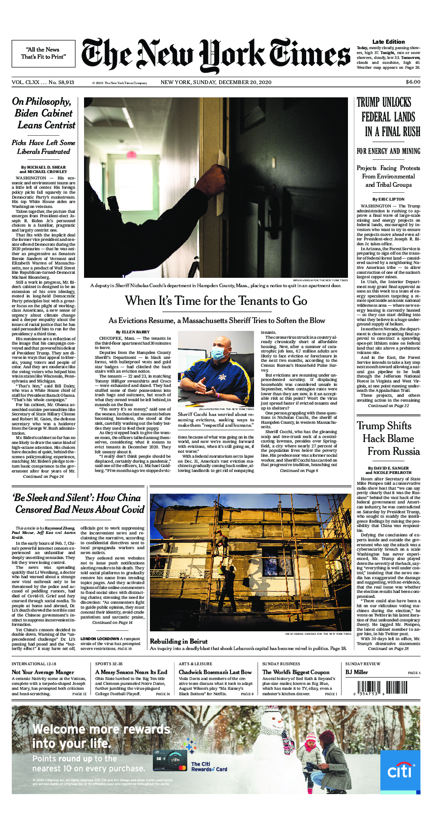 Prima-pagina-New-York-Times-del-2020-12-20