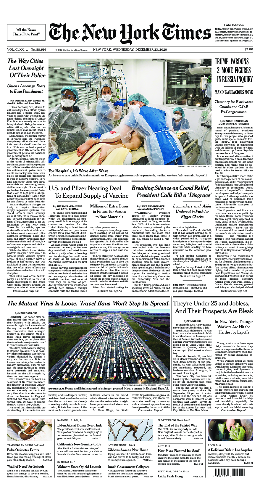 Prima-pagina-New-York-Times-del-2020-12-23