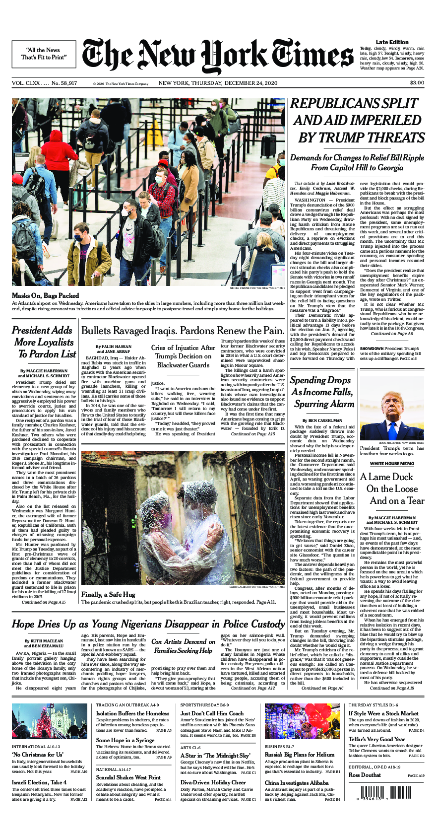 Prima-pagina-New-York-Times-del-2020-12-24