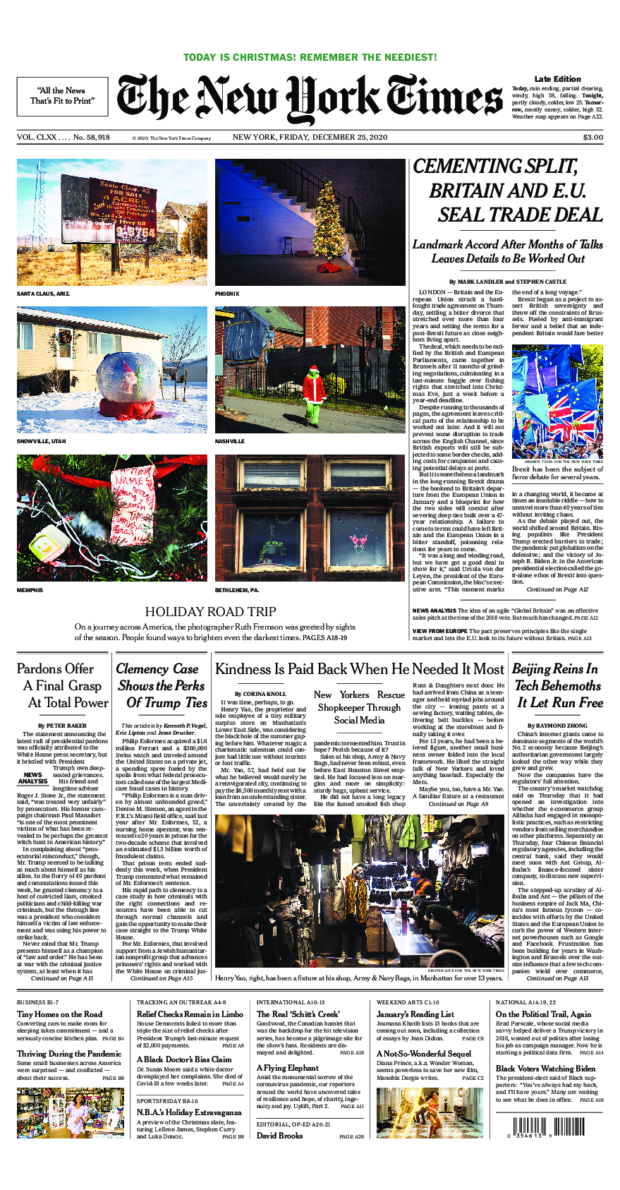 Prima-pagina-New-York-Times-del-2020-12-25