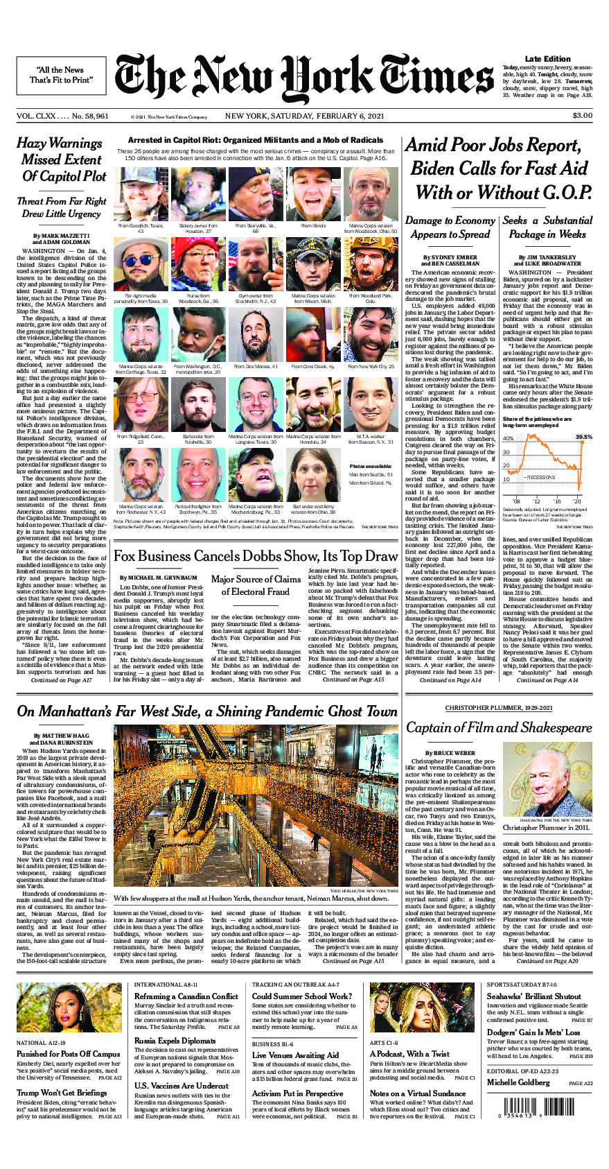 Prima-pagina-New-York-Times-del-2021-02-06