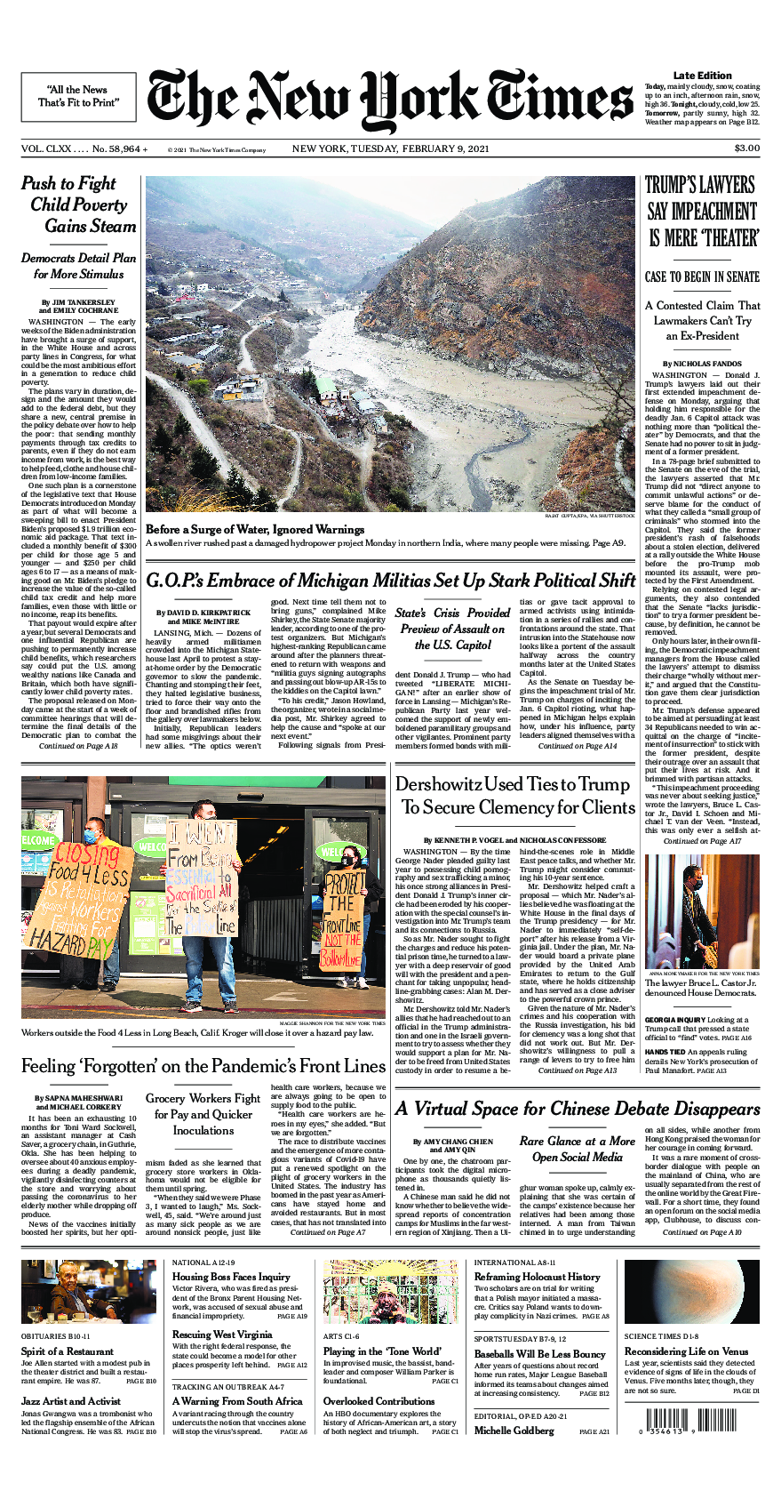 Prima-pagina-New-York-Times-del-2021-02-09