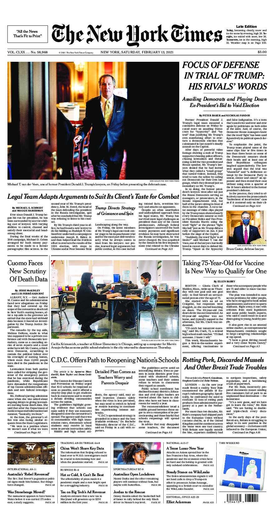 Prima-pagina-New-York-Times-del-2021-02-13