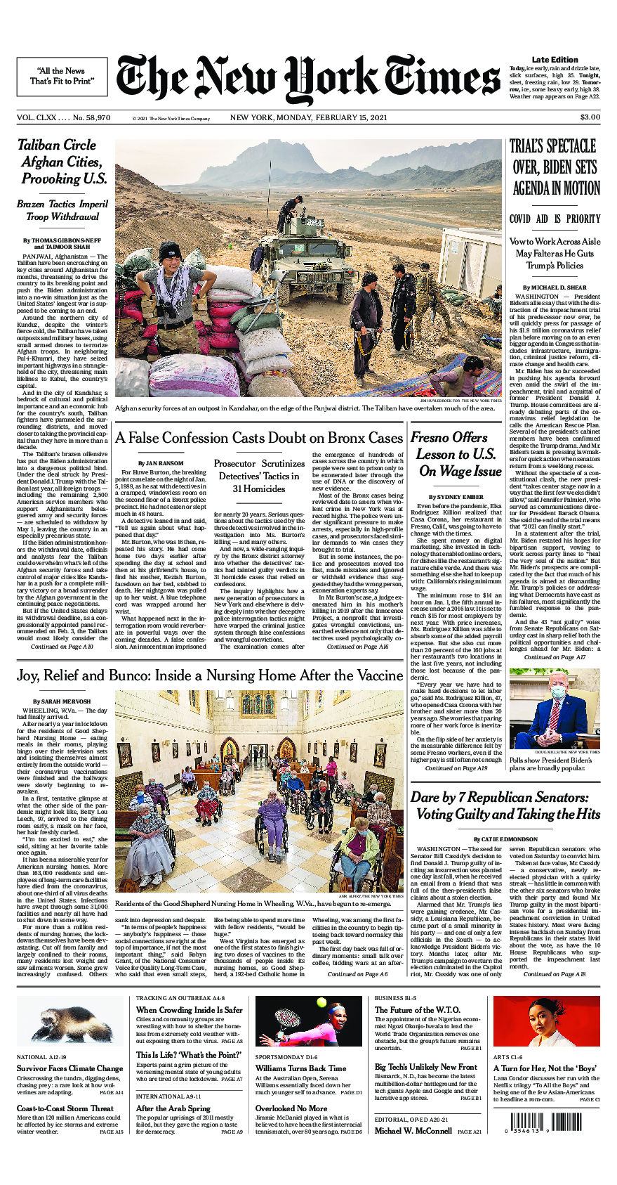 Prima-pagina-New-York-Times-del-2021-02-15