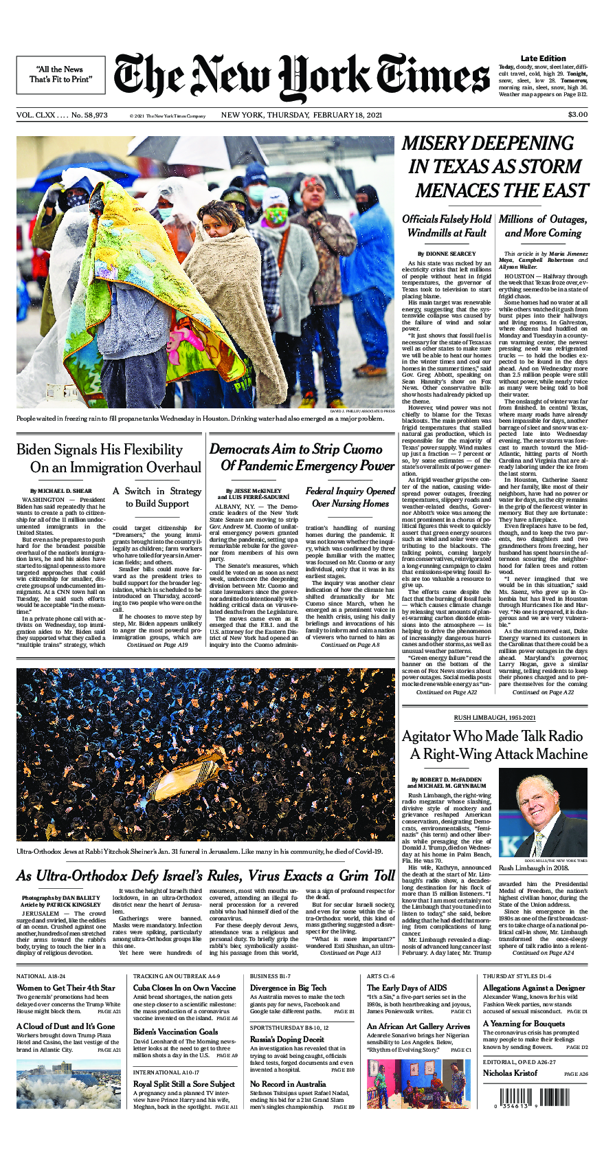 Prima-pagina-New-York-Times-del-2021-02-18