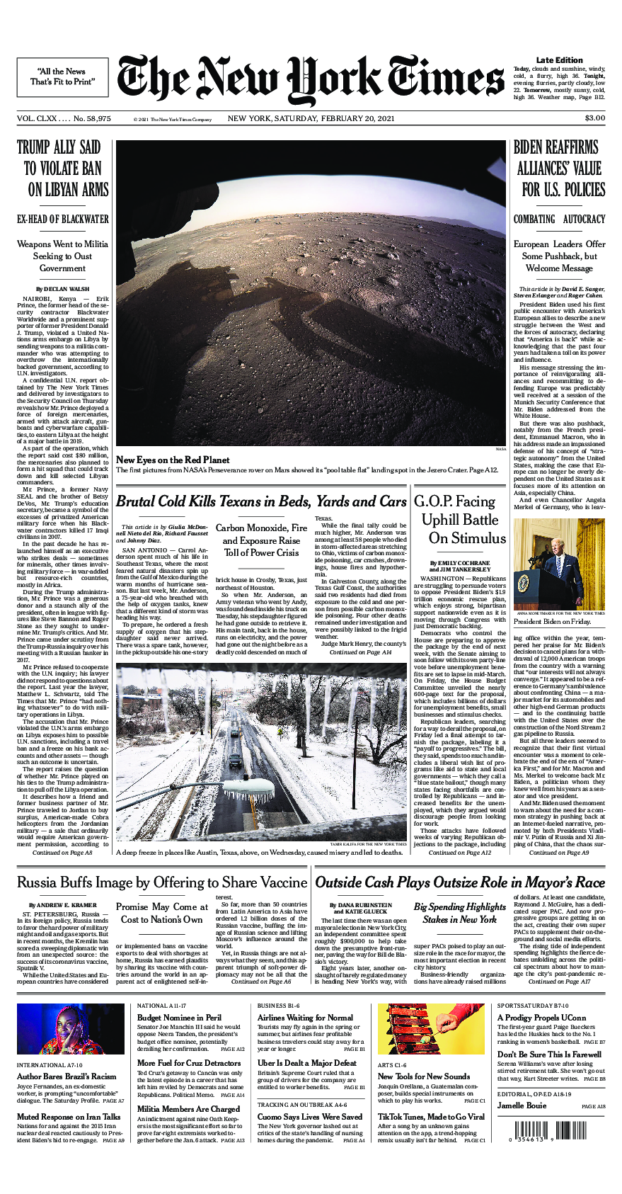 Prima-pagina-New-York-Times-del-2021-02-20