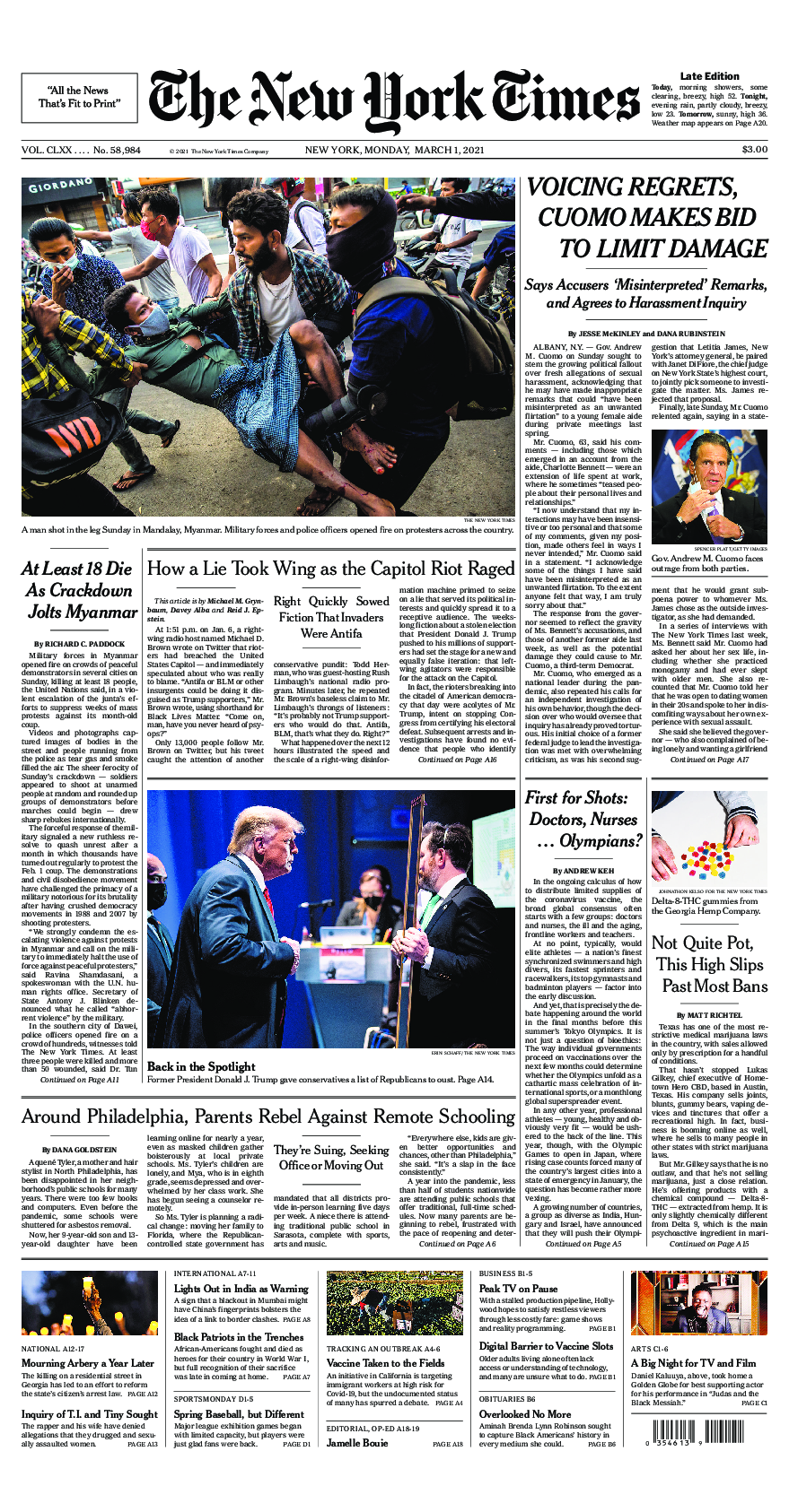 Prima-pagina-New-York-Times-del-2021-03-01